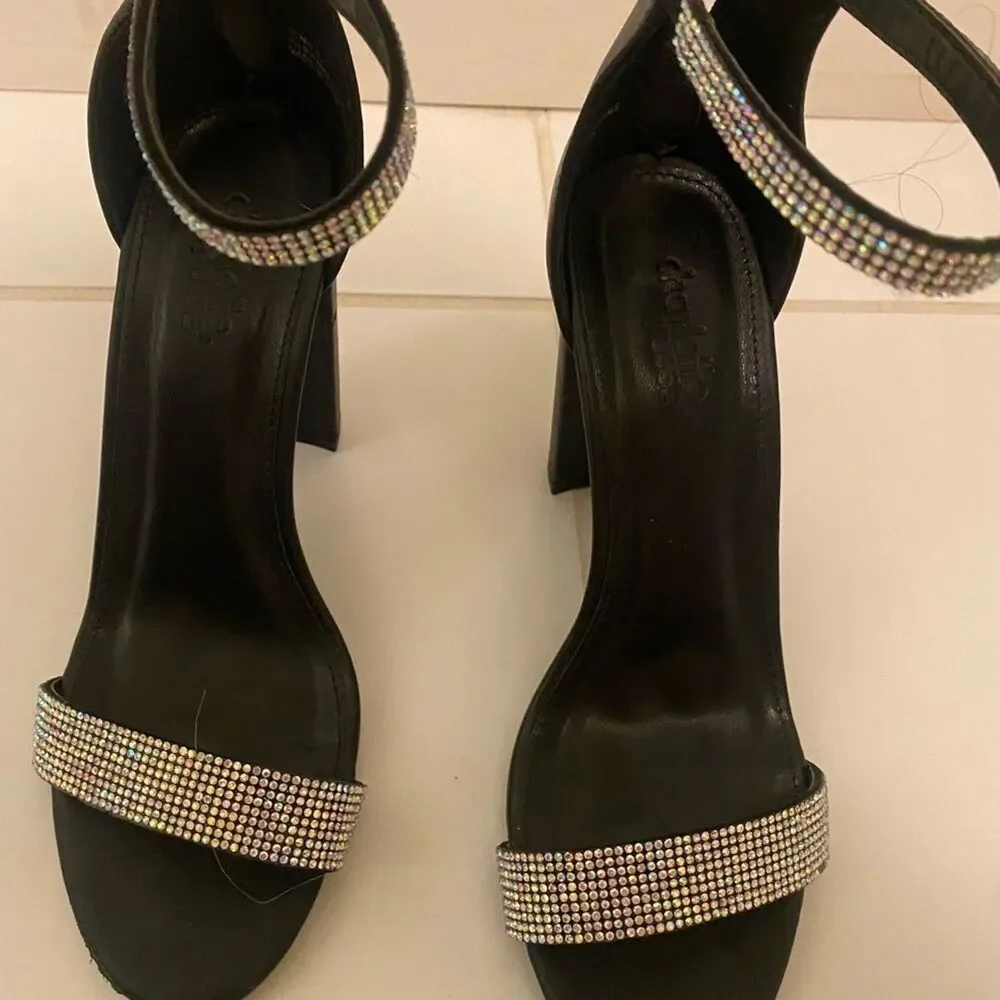 Charlotte Russe Rhinestone 4 Inch Heel Sparkly Glam NYE Size 7
